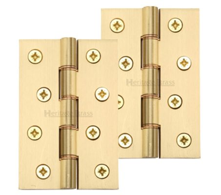 Heritage Brass 4" x 2 5/8" Heavier Duty Double Phosphor Washered Butt Hinges, Satin Brass - (sold in pairs)