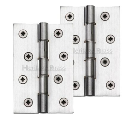 Heritage Brass 4" x 2 5/8" Heavier Duty Double Phosphor Washered Butt Hinges, Satin Chrome - (sold in pairs)