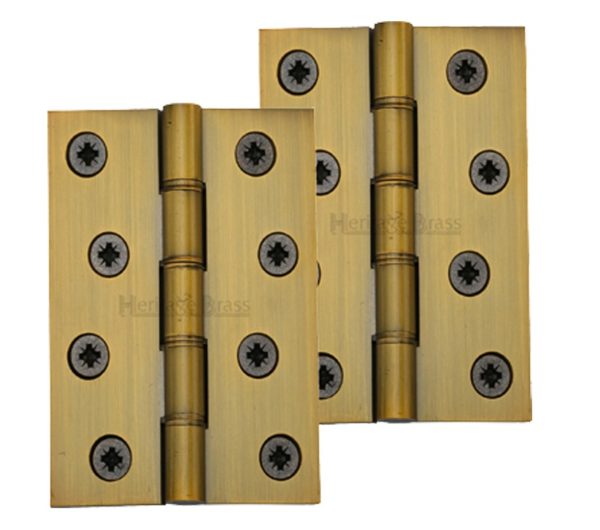 Heritage Brass 4" x 2 5/8" Heavier Duty Double Phosphor Washered Butt Hinges, Antique Brass - (sold in pairs)