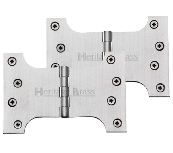 Heritage Brass 6 Inch Parliament Hinges, Satin Chrome (sold in pairs)