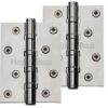 Heritage Brass 4" x 3" Ball Bearing (Steel Pin) Hinges, Polished Chrome - (sold in pairs)