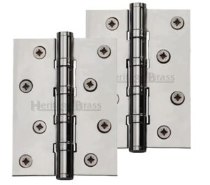 Heritage Brass 4" x 3" Ball Bearing (Steel Pin) Hinges, Polished Chrome - (sold in pairs)