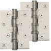 Heritage Brass 4" x 3" Ball Bearing (Steel Pin) Hinges, Satin Nickel - (sold in pairs)