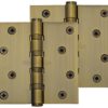 Heritage Brass 4" x 4" Ball Bearing (Steel Pin) Hinges, Antique Brass - (sold in pairs)