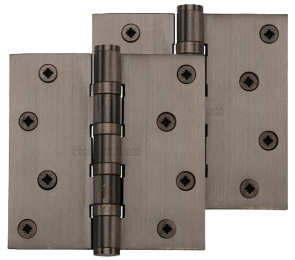 Heritage Brass 4" x 4" Ball Bearing (Steel Pin) Hinges, Matt Bronze - (sold in pairs)