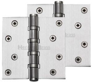 Heritage Brass 4" x 4" Ball Bearing (Steel Pin) Hinges, Satin Chrome - (sold in pairs)