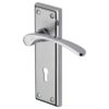 Heritage Brass Hilton Apollo Finish Satin Chrome With Polished Chrome Edge Door Handles (sold in pairs)