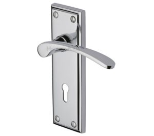 Heritage Brass Hilton Polished Chrome Door Handles (sold in pairs)