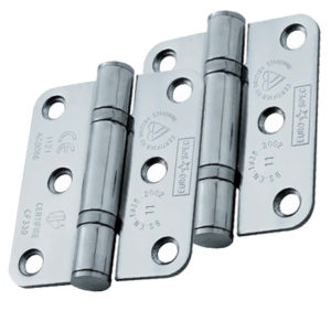 Eurospec Enduro 3 Inch Grade 11 Stainless Steel Ball Bearing Radius Hinges (Various Finishes) (sold in pairs)