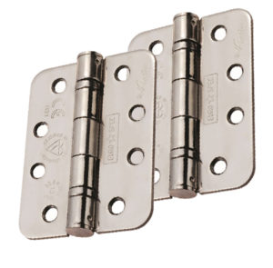 Eurospec Enduro 4 Inch Grade 13 Stainless Steel CE Ball Bearing Radius Hinges, (Various Finishes) (sold in pairs)