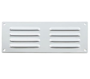 Hooded Louvre Brass Vent, Polished Chrome
