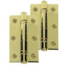 Frelan Hardware 3 Inch Ball Bearing Hinges, Polished Brass (sold in pairs)
