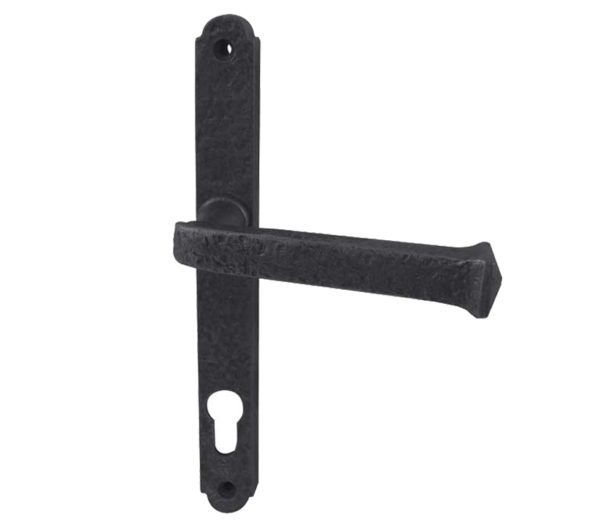 Frelan Hardware PVCu Lever Door Handles (240mm Backplate - 92mm C/C Euro Lock), Black Antique