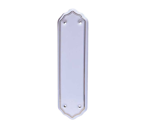 Frelan Hardware Porcelain Fingerplate (280mm x 78mm), Goldline White