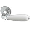 Frelan Hardware Oxford White China Door Handles On Round Rose, Polished Chrome (sold in pairs)