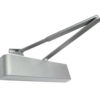 Frelan Hardware Contract Size 2-4 Overhead Door Closer With Matching Arm, Silver Enamelled