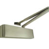 Frelan Hardware Slimline Architectural Size 2-5 Overhead Door Closer With Matching Arm (DDA Compliant), Silver Enamelled