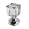 Frelan Hardware Cube Glass Mortice Door Knob, Polished Nickel (sold in pairs)