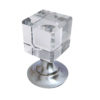 Frelan Hardware Cube Glass Mortice Door Knob, Satin Nickel (sold in pairs)