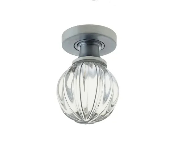 Pumpkin Glass Mortice Door Knob Satin Chrome