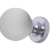 Frosted Ball Glass Mortice Door Knobs Polished Chrome