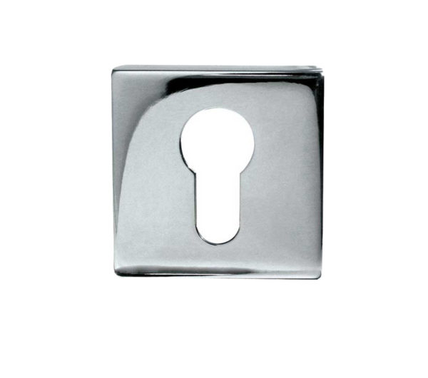 Frelan Hardware Euro Profile Square Escutcheon (52mm x 52mm x 7mm), Polished Stainless Steel