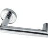 Frelan Hardware Carina Door Handles On Round Rose, Polished Stainless Steel (sold in pairs)