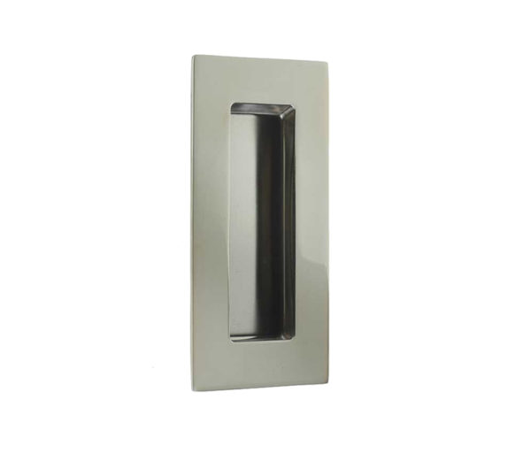 Frelan Hardware Rectangular Flush Pull (100mm x 50mm), Polished Stainless Steel