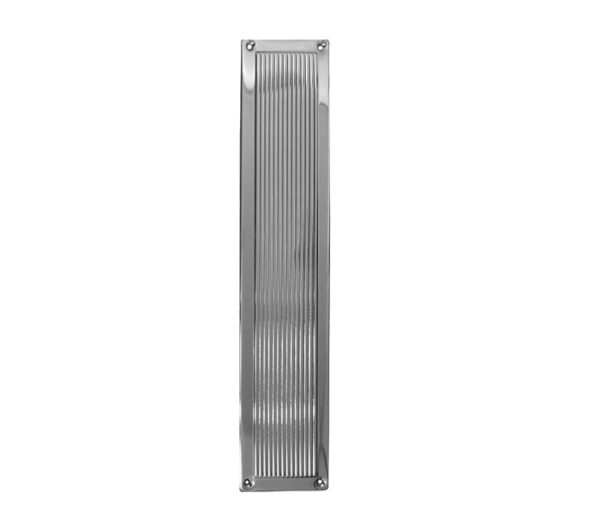 Frelan Hardware Reeded Fingerplate (305mm x 75mm), Polished Chrome