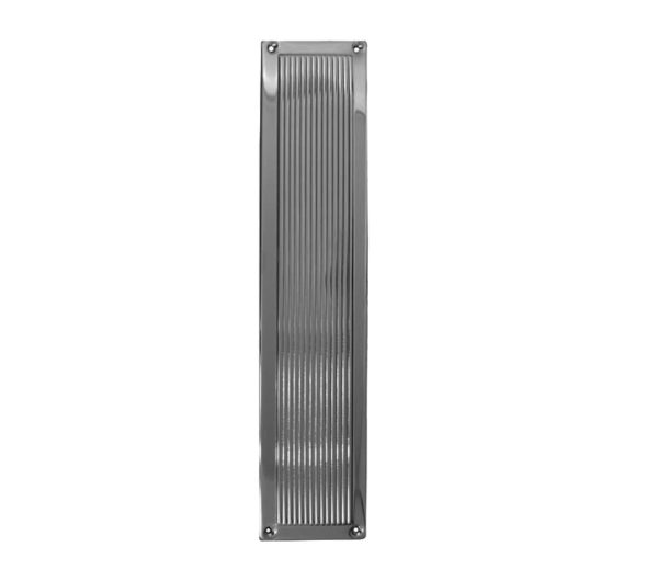 Frelan Hardware Reeded Fingerplate (305mm x 75mm), Satin Chrome