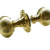 Reeded Rim Door Knob Polished Brass