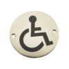 Frelan Hardware Disability Pictogram Sign (75mm Diameter), Polished Stainless Steel