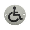 Frelan Hardware Disability Pictogram Sign (75mm Diameter), Satin Aluminium