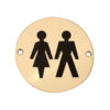 Frelan Hardware Unisex Pictogram Sign (75mm Diameter), Polished Brass