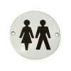 Frelan Hardware Unisex Pictogram Sign (75mm Diameter), Satin Aluminium