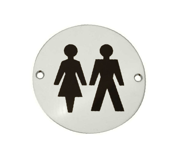 Frelan Hardware Unisex Pictogram Sign (75mm Diameter), Satin Aluminium