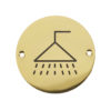 Frelan Hardware Shower Pictogram Sign (75mm Diameter), Polished Brass