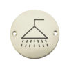 Frelan Hardware Shower Pictogram Sign (75mm Diameter), Polished Stainless Steel