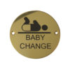 Frelan Hardware Baby Change Pictogram Sign (75mm Diameter), Polished Brass