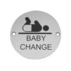 Frelan Hardware Baby Change Pictogram Sign (75mm Diameter), Satin Aluminium