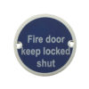 Frelan Hardware Fire Door Keep Locked Shut (75mm Diameter), Satin Aluminium