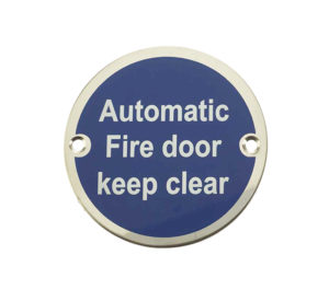 Frelan Hardware Automatic Fire Door Keep Clear (75mm Diameter), Polished Stainless Steel