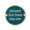 Frelan Hardware Automatic Door Closer Keep Clear (75mm Diameter), Polished Brass