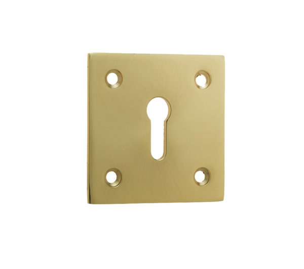 Frelan Hardware Standard Profile Square Escutcheon, Polished Brass