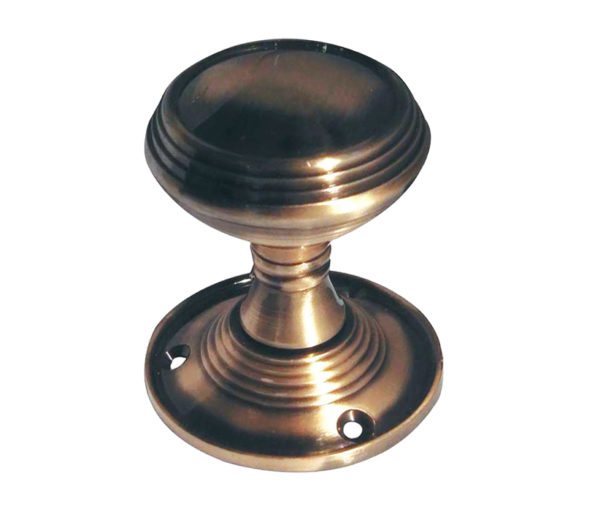 Frelan Hardware Lined Mortice Door Knob, Antique Brass