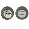 Frelan Hardware Bathroom Turn & Release (50mm x 10mm), Dual Finish Polished Chrome & Black Nickel