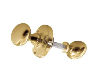Oval Rim Door Knob Polished Brass