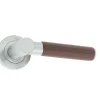 Ascot Door Handle on Rose Brown Leather/Satin Chrome