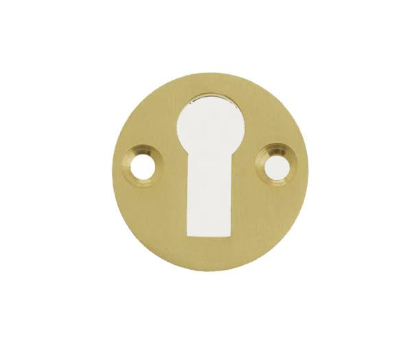 Frelan Hardware Standard Profile Round Escutcheon, Satin Brass