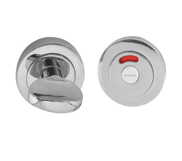 Frelan Hardware Bathroom Turn & Release With Indicator (50mm x 10mm), Polished Chrome